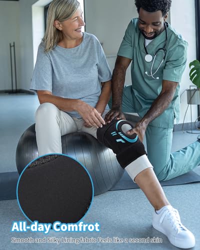 ABYON Knee Brace for Women Plus Size Stabilizer for Knee Pain, Meniscus Tear, Arthritis, Acl, Mcl Pain–[Patented] Adjustab...