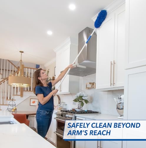 Unger Steel Telescopic Pole, Extend from 2’ to 4’, High Access Extendable Telescoping Poles for Home Cleaning, Clean and D...