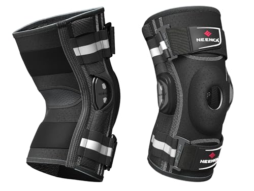 NEENCA Professional Knee Brace for Knee Pain, Adjustable Hinged Knee Support with Removable Side Stabilizers, Strong Stabi...