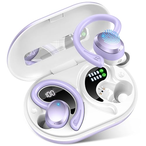 Wireless Earbuds Bluetooth Headphone Sport, Bluetooth 5.3 Earbud 3D HiFi Stereo Over Ear Buds, 48Hrs Earhooks Earphone wit...