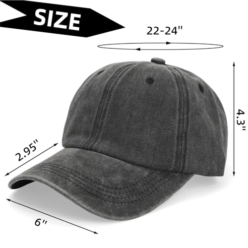 WRINGKIT 6 Pieces Washed Plain Baseball Cap, Unisex Vintage Cotton Baseball Cap, Distressed Twill Adjustable Golf Dad Hat,...