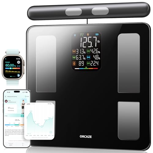 ORCAZE Smart Body Composition Scale for Body Weight, 8 Electrodes Digital Scale with BMI, Body Fat, Muscle Mass, 27 Body C...