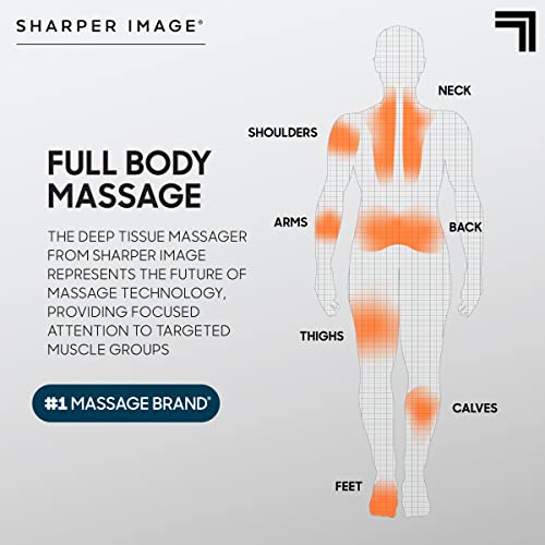 Sharper Image Deep Tissue Percussion Massage Gun, Powerboost Pro+ Hot & Cold Rechargeable Handheld Massager, 6 Adjustable ...