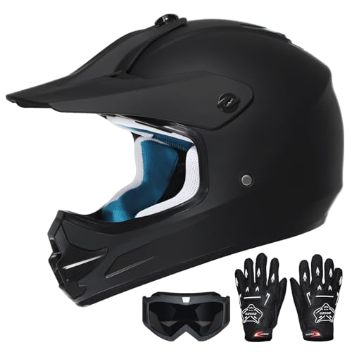 ROOZO Youth Dirt Bike Helmet DOT Certified - Full Face Motorcycle Helmet for Off-Road, ATV, Street Riding, Includes Adjust...