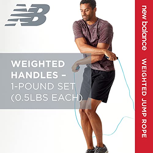 New Balance Weighted Jump Rope for Men - 1 lb Heavy Foam Handles Set, Adjustable Length, Exercise Training Jump Ropes for ...