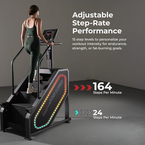 Sunny Health & Fitness Premium High-Intensity Smart Stepper Stair Climber, Commercial Grade, Cardio Workout Programs, Free...