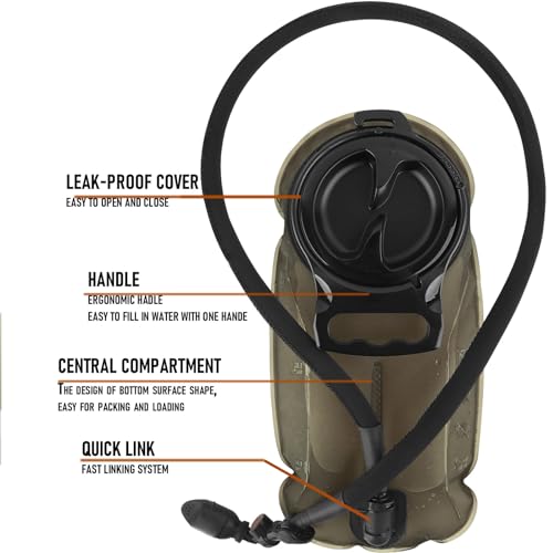 PETAC GEAR 1.5L / 3L Tactical Hydration Pack，Molle Carrier Pouch for 50 oz /100 oz Hydration Bladder Daypack Water Backpack.
