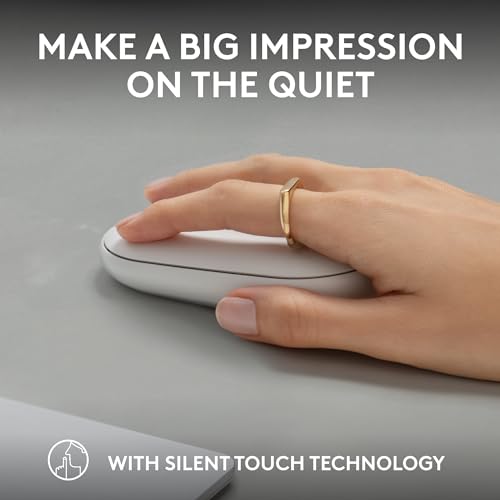 Logitech Pebble Mouse 2 M350s Slim Bluetooth Wireless Mouse, Portable, Lightweight, Customizable Button, Quiet Clicks, Eas...