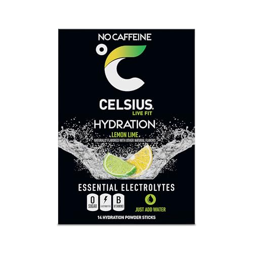 Celsius Hydration™ Lemon Lime, Sugar Free Electrolyte Hydration Drink Mix (Pack of 14)