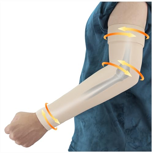 Hiball Lymphedema Medical Compression Arm Sleeve for Men Women, 20-30 mmHg Graduated Compression Full Arm Support with Sil...
