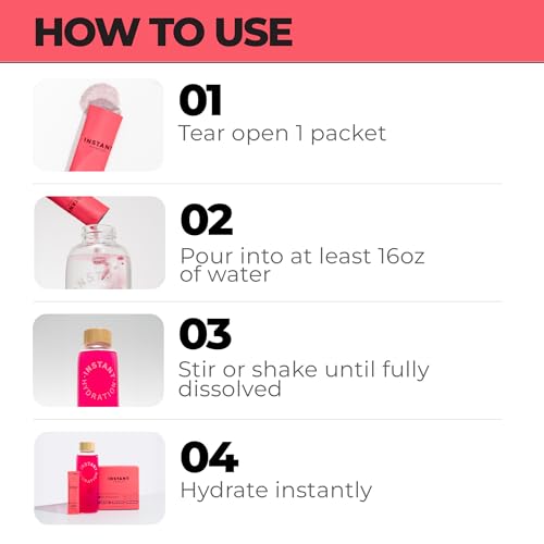 Instant Hydration Electrolytes Powder Packets - Raspberry Electrolyte Drink Mix - Zero Sugar - Keto, Vegan, Gluten-Free, N...