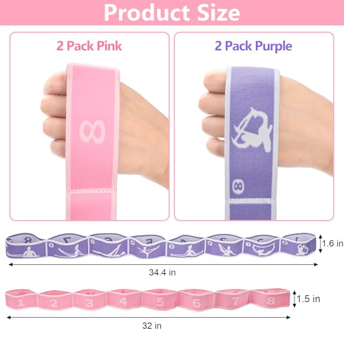 Faswin 4 Pcs Stretch Strap for Kids, Dance Training Elastic Band for Children Gymnastics, Stretch Bands Yoga Stretching St...