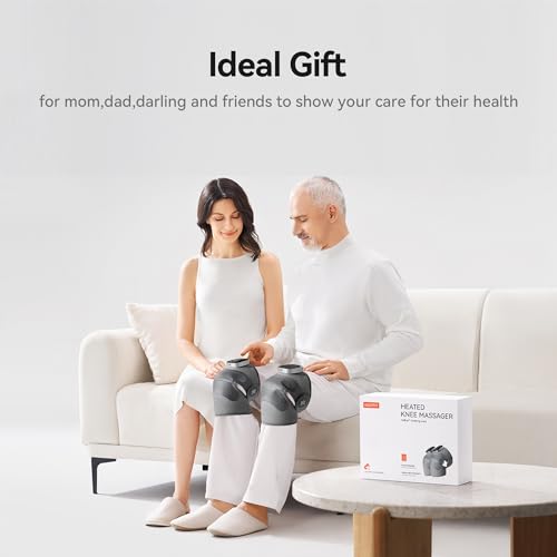 IKEEPFIT Knee Massager with Heat Vibration for Pain Relief MAXwarm 5.0-Heated Knee Brace with 5 Heat Levels and 4 Massage ...