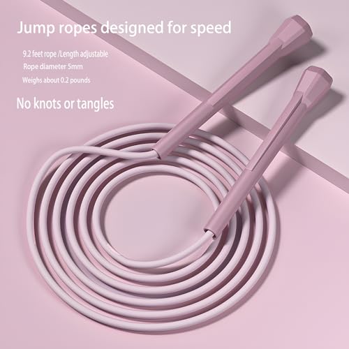 GSMIEY Jump Rope - for Fitness Training, Weight Loss, Cardio, and Crossfit Workouts - Lightweight PVC Skipping Rope for Ho...