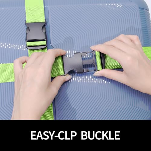 Extra-Long Heavy Duty Luggage Bands | Multi-Pack Suitcase Straps with Sturdy Metal Hooks | Secure Loose Luggage, Organize ...