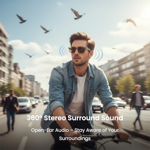 DPVR G2 Smart Glasses Bluetooth Sunglasses with Speakers – Touch Control Bluetooth Glasses for Men & Women, UV400, IPX4