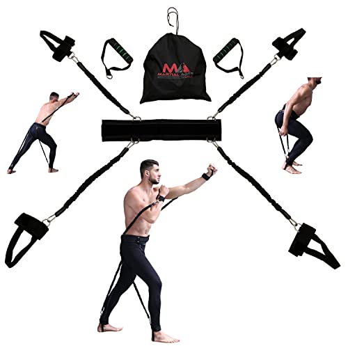 Boxing Resistance Bands for MMA Martial Arts Resistance Training at Home for Punches/Kicks, 150lbs Exercise Bands Full Bod...