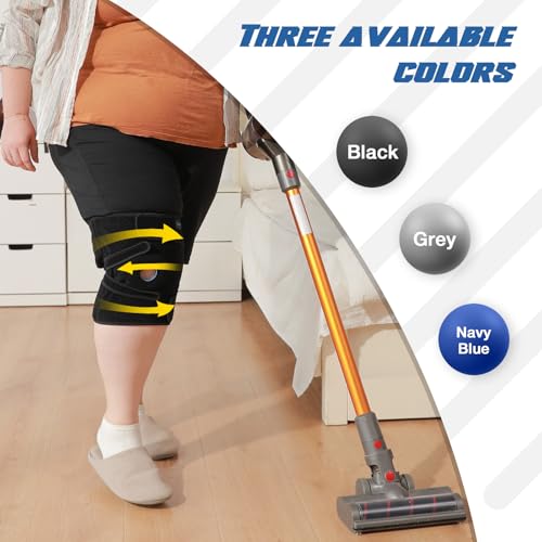Nvorliy Plus Size Knee Brace for Knee Pain, Extra Large Knee Brace for Women and Men, Adjustable Knee Support with Side St...
