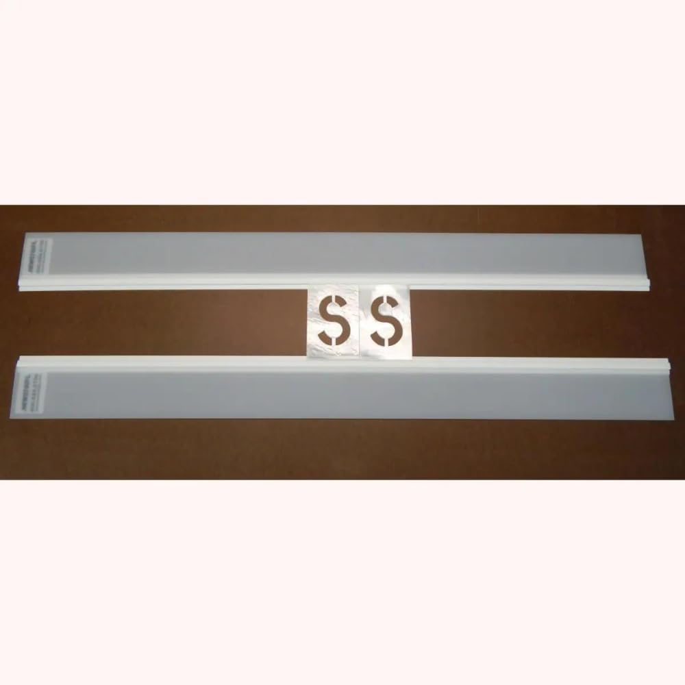 Stencil Trac Rails for Letter/Number Stencils | Part#: 10001146 | Use for Marking Parking Spaces, Doors & Walls | 2 Locking Rails 48″ W & 2 Overspray Panels | Stencils Sold Separately | Made in USA