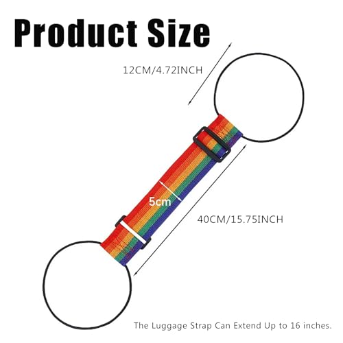4PCS Luggage Straps for Suitcase, Adjustable Elastic Luggage Connector Straps, Multi-Functional Durable Travel Packing Str...