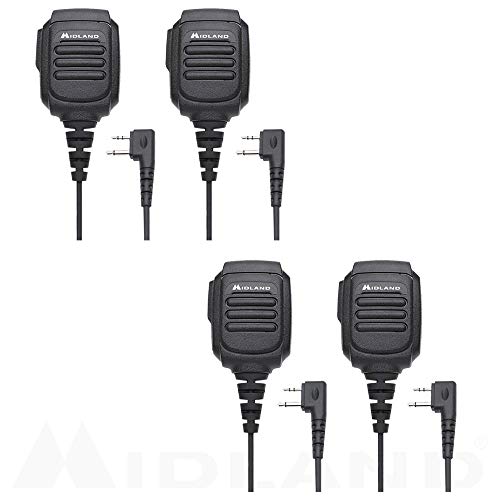Midland AVPH10 Handheld/Wearable Speaker Microphone with Push-to-Talk for GMRS Radios (4-Pack)…