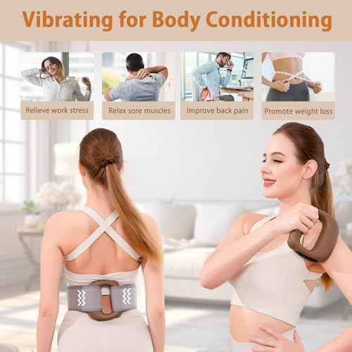 EAshuhe Hands-Free Mini Massage Gun with Heat & Waist Belt - Portable Deep Tissue Percussion Massager for Neck Shoulder Mu...