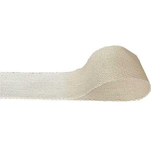 QIANF 1 Inch Natural Heavy Cotton Webbing 10 Yards for Bags Backpack Straps Belts Tote Bag Handles Pet Collars Fabric Purs...
