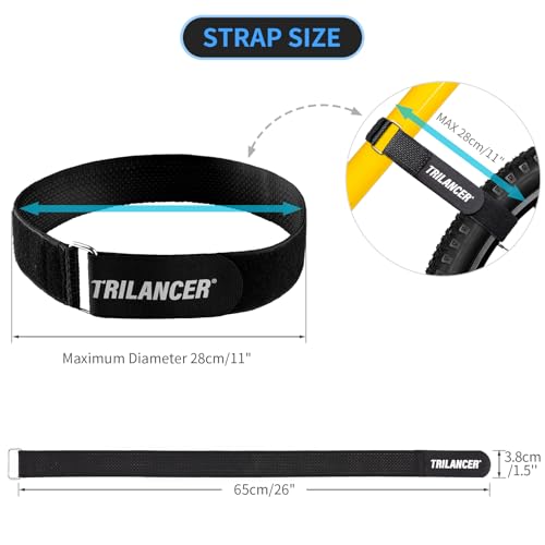 Bike Rack Straps, 4-Pack Trilancer Adjustable Bike Wheel Stabilizer Strap with Hook and Loop for Car and Wall Mount, for T...