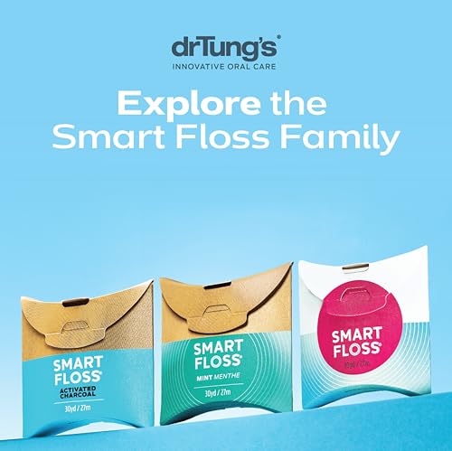 DrTung's Smart Floss - Natural, PTFE & PFAS Free Floss, Gentle on Gums, Expands & Stretches, BPA Free Floss - Natural Dent...
