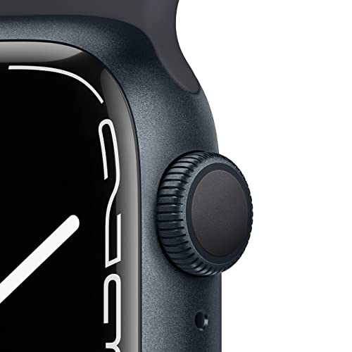 Apple Watch Series 7 (GPS, 41mm) Midnight Aluminum Case with Midnight Sport Band, Regular (Renewed)