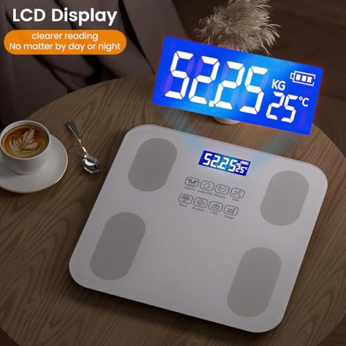 Scale for Body Weight and Fat Percentage,Digital Accurate Bathroom Smart Scale with Large Display,Eligible 13 Body Composi...