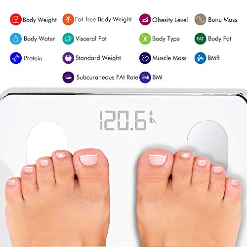 KONQUEST Smart Scale for Body Weight, Digital Bathroom Scale BMI Weighing Bluetooth Body Fat Scale, Body Composition Monit...