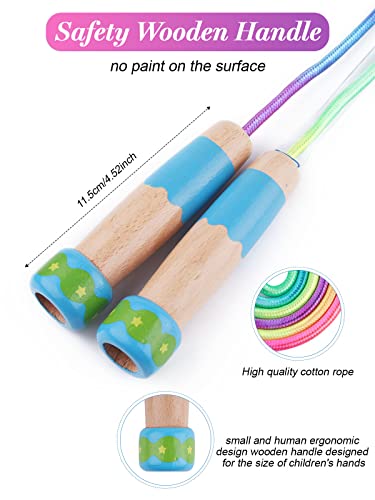 Jump Rope for Kids, Lorvain Adjustable Skipping Rope, Kids Jump Ropes with Wooden Handle for Girls Boys, Weighted Jumping ...