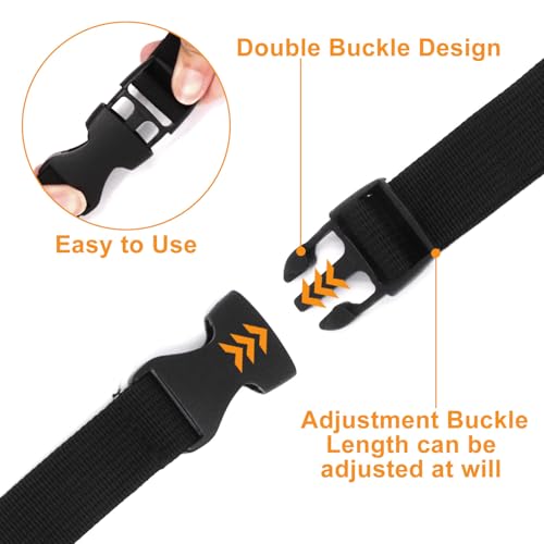 S SYDIEN 5Pcs Black Nylon Strap 1" x 47" (3.9ft) Buckle Straps with Quick Release Adjustable Straps with Buckles, Tie Down...