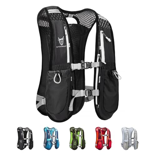 UTOBEST Running Vest, 5L Hydration Vest Lightweight, Breathable and Sweatproof Running Backpack, Adjustable Running Hydrat...