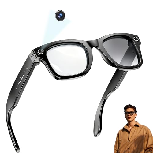 MNVOEQ Smart Glasses with Camera 4K, Video Recording.Bluetooth for Men & Women -Hands-Free Recording Glasses with Audio, A...