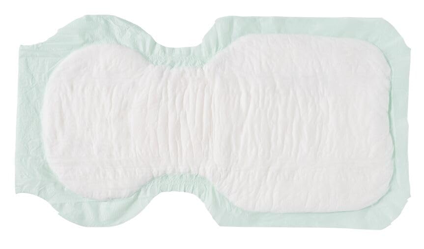 Cardinal Health™ Contoured Insert Pad, Wings™, Overnight Absorbency, Green, 14 x 27IN, Case of 48
