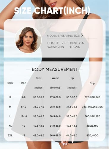 Aleumdr Women's One Piece Swimsuit Tummy Control Swim Dress Modest Full Coverage Skirt Bathing Suit with Pockets