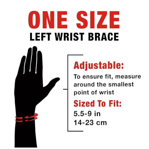 ACE Deluxe Wrist Stabilizer, Left Hand, Helps Relieve Symptoms of Carpal Tunnel Syndrome, Adjustable, Stabilizing, Firm Su...