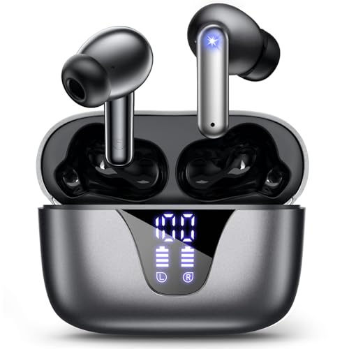 ZIUTY Wireless Earbuds, 2025 Bluetooth Headphones, 50hrs Stereo Deep Bass Ear Buds with Power Display Charging Case, buit ...