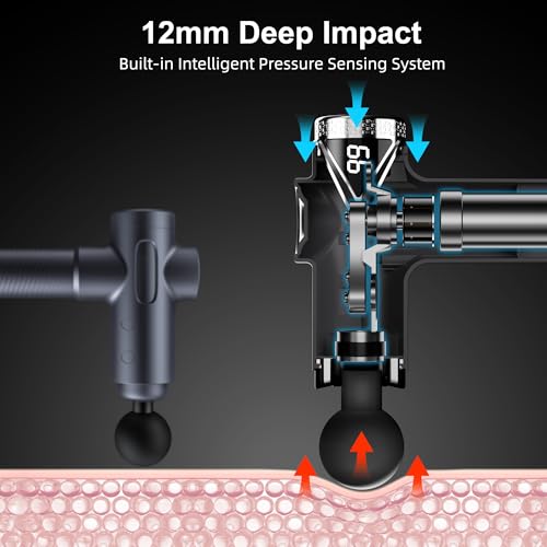 LEERCON Massage Gun Deep Tissue, Percussion Massage Gun for Pain Relief Muscle Back Massager Gun for Athletes with 8 Attac...
