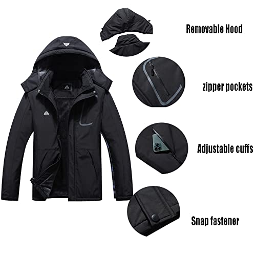 MOERDENG Women's Waterproof Ski Jacket Warm Winter Coat Outdoor Windbreaker Hiking Snowboarding Jacket