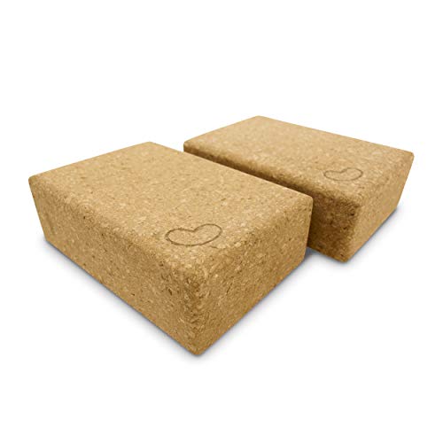 Bean Products Yoga Blocks, Standard & Large Sizes - Studio Grade, Non-Slip, Made from Eco Friendly Materials - 100% Natura...