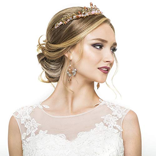 NODG Gold Tiaras and Crowns for Women - Rhinestone, Pearl Bridal Tiaras and Headbands for Wedding, Birthday, Prom