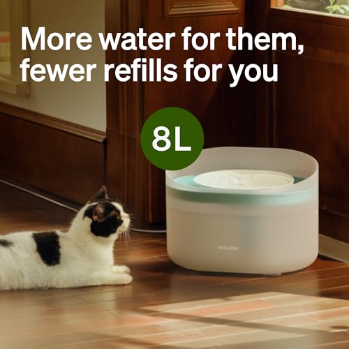 PETLIBRO Dog Water Fountain, 2.1Gal/8L Capsule Dog Fountain for Medium to Large Dogs, Anti-Splash Dog Water Bowl Dispense...