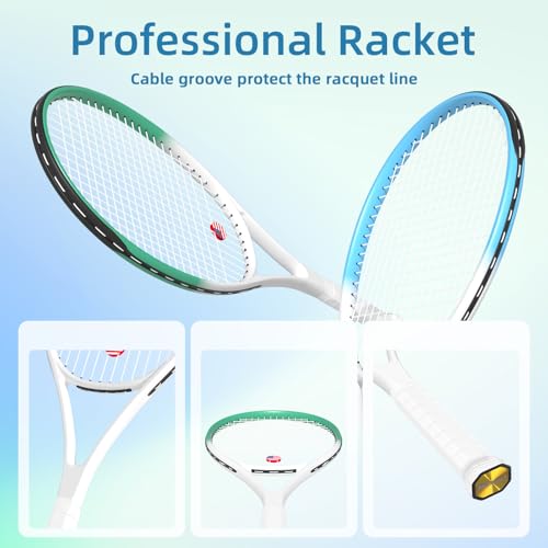 Adult 2 Player Tennis Racket Perfect for Beginner and Professional Players, 27” Speed Tennis Racquet Include Tennis Balls,...