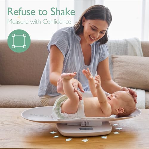 Momcozy Baby Scale, Multi-Function Scale for Body Weight and Height Measurement, Weighted Feeds, with Curved Removable Tra...