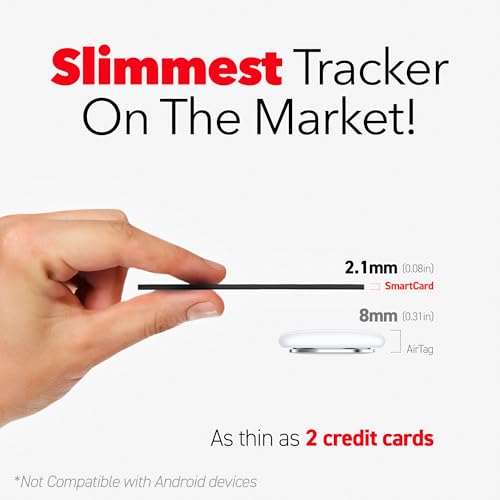 KeySmart MFI-Certified SmartCard Wallet Tracker Card, Compatible with Apple Find My App, Rechargeable Thin GPS Item Finder...