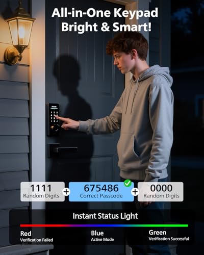 Philips Wi-Fi Smart Lock with Handles, WiFi Keyless Entry Front Door Lock Set, Keypad Deadbolt with Handle App Fingerprint...