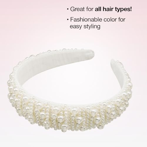 CONAIR Scunci Pearl Headband - ideal for all occasions- fashionable and trendy nonslip head band- hair accessories for wom...